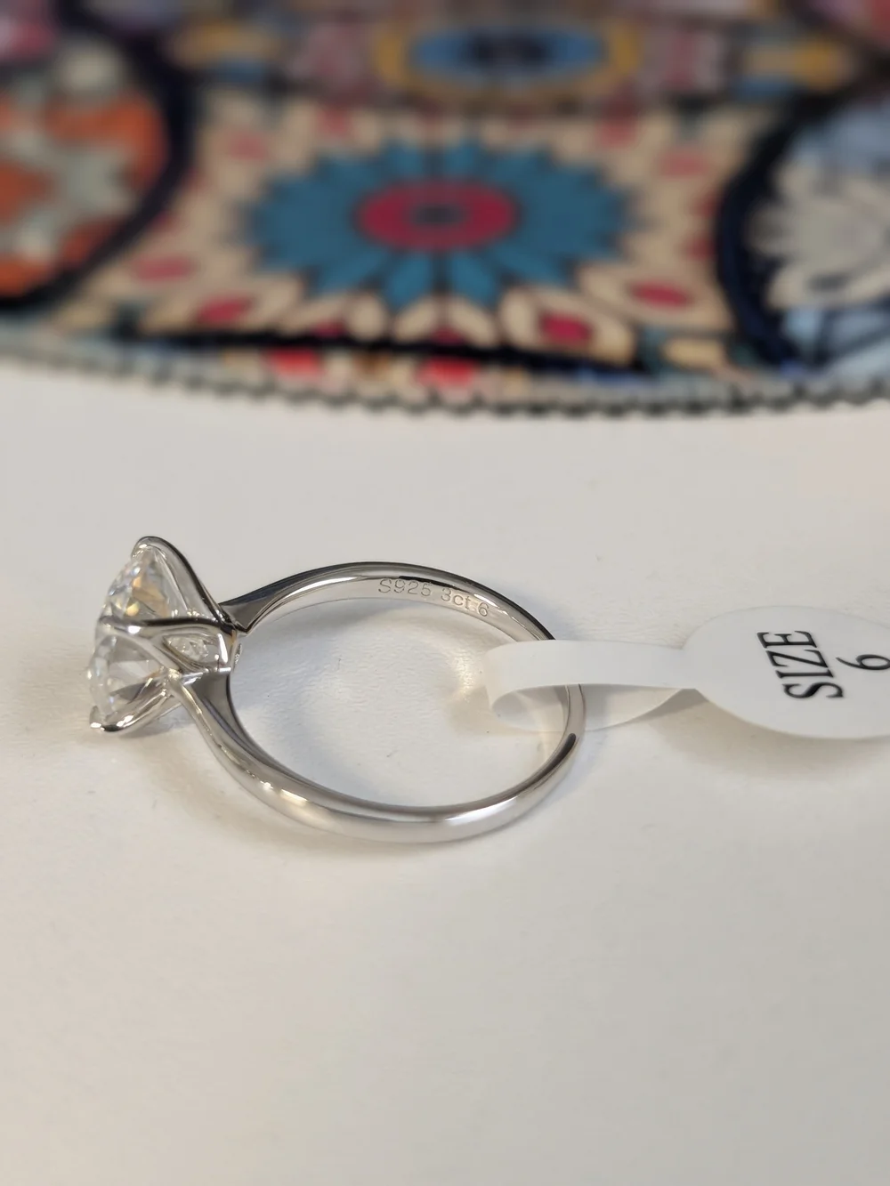 .925 Classic Solitaire Silver Ring with Clear Stone